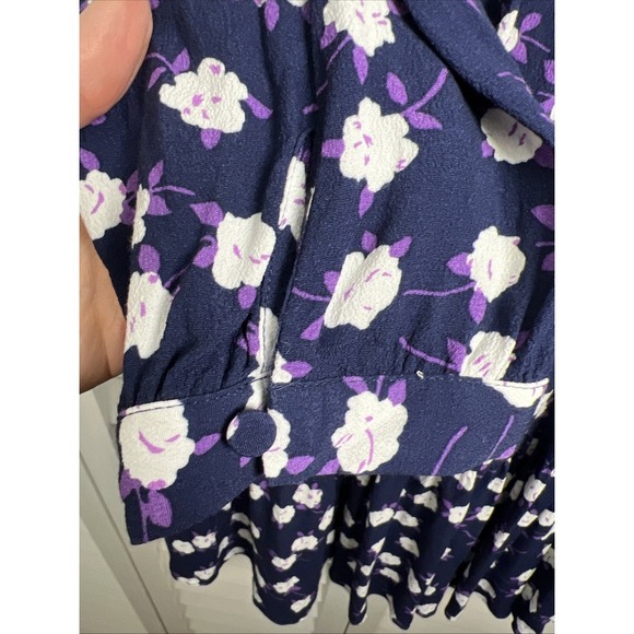 J. Crew Floral Long Sleeve Tiered Ruffle Dress Size Medium In Scattered Peony - Picture 6 of 13